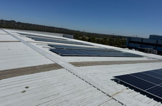 Large scale rooftop solar system industrial facility